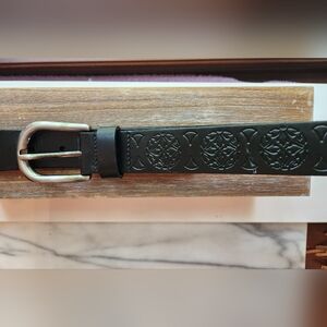 Womens Black Leather Belt Size Large
